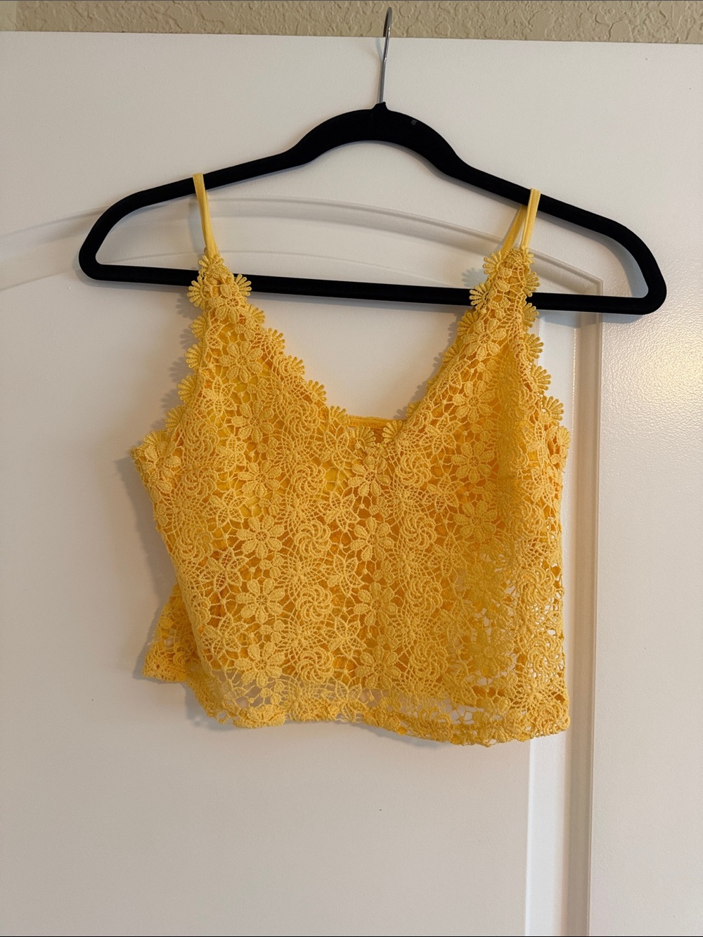 H&M Yellow Floral Lace Camisole